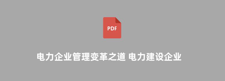 电力企业管理变革之道 电力建设企业